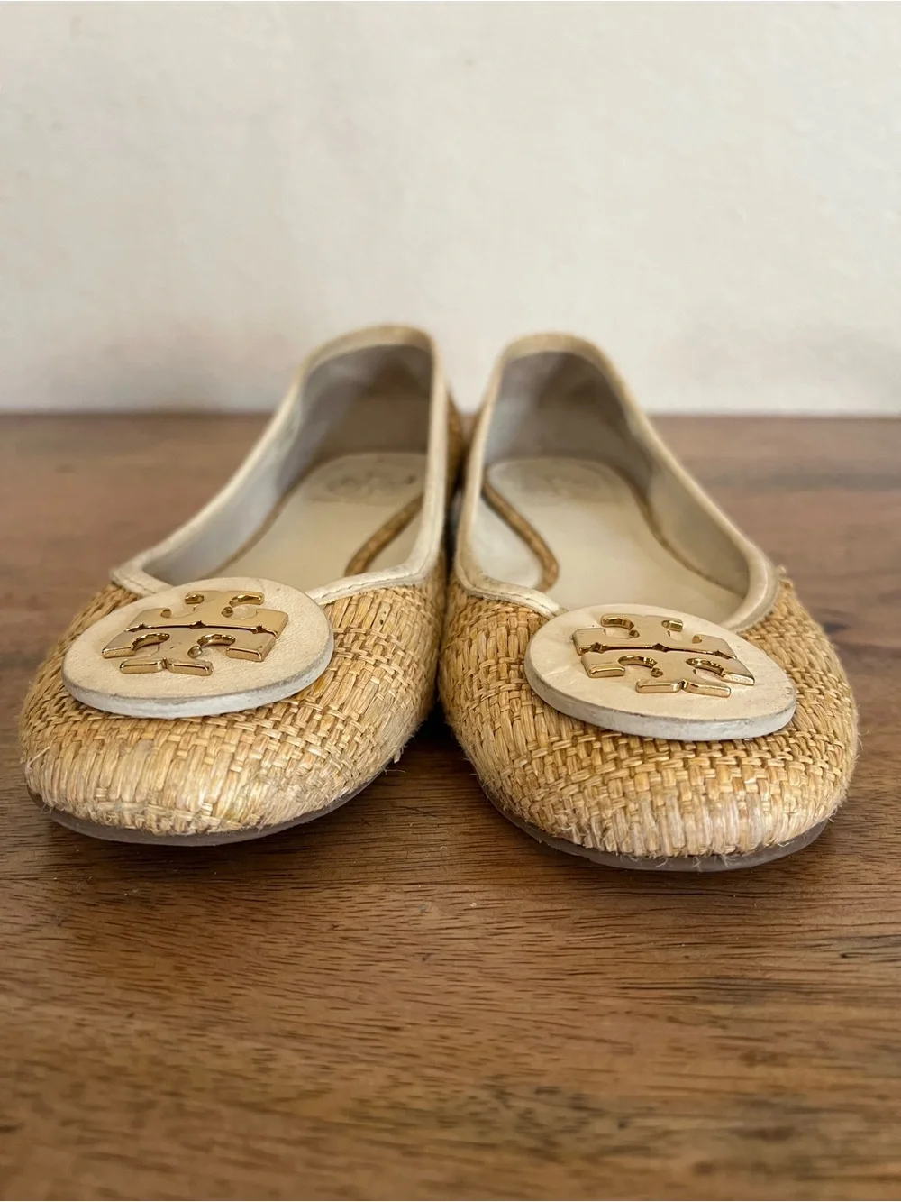 Tory Burch Reva Raffia Straw Ballet Flat Size 7M